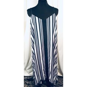Lane Bryant Striped handkerchief hem navy dress 18